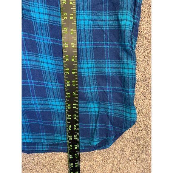 J Crew Women's Tunic Shirt Size XS Blue Plaid Long Sleeves Buttons Collarted GUC - Picture 8 of 9